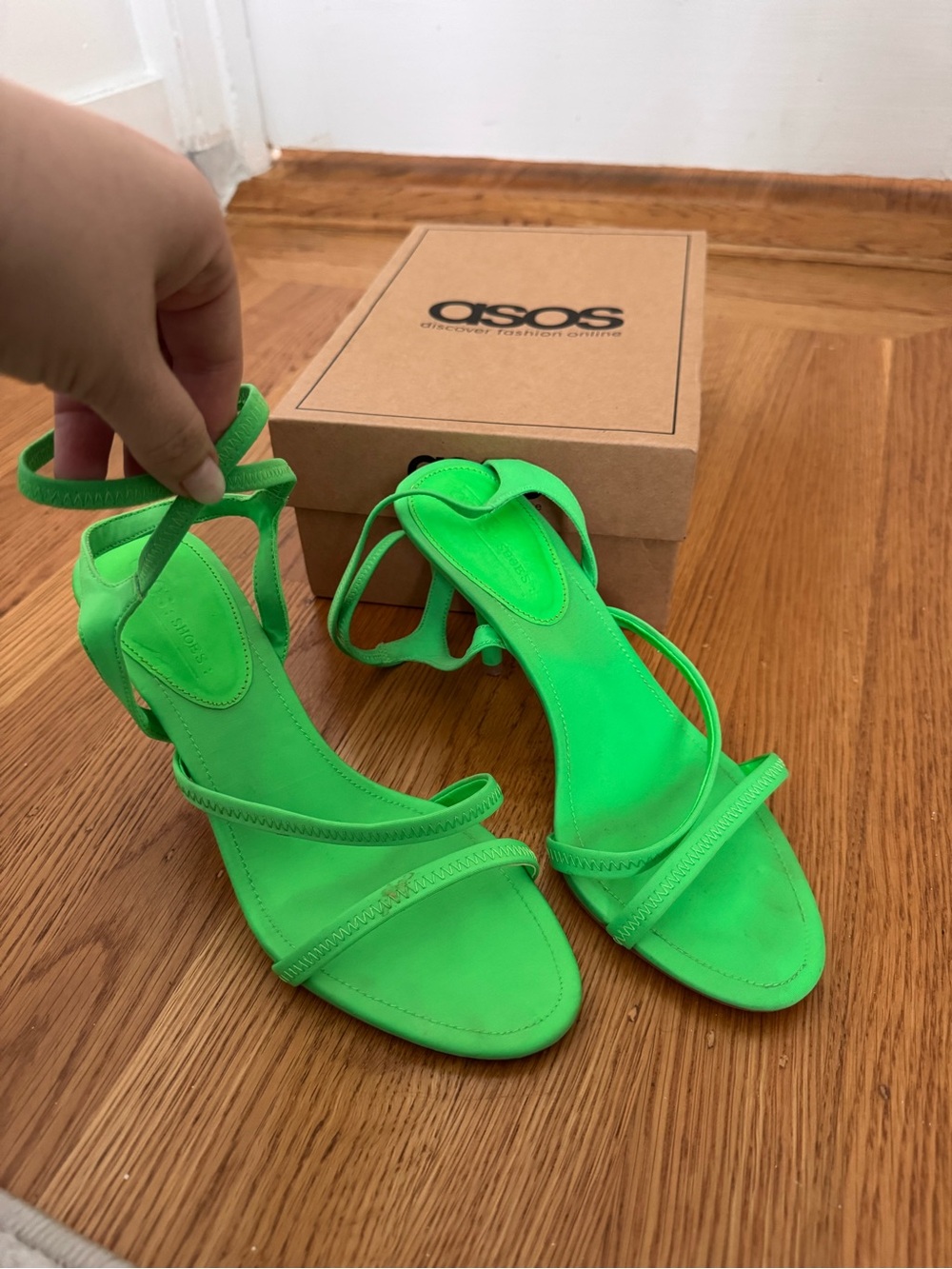 ASOS Neon Green Strappy Heeled Sandals